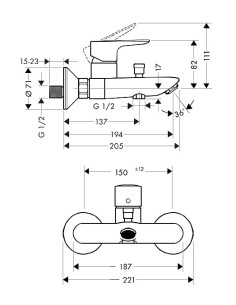 Talis E vannas maisītājs, matēts melns 2
