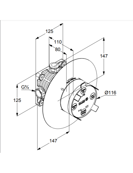 Slēptā daļa Kludi Flexx box DN20  88011 Slēptā daļa Kludi Flexx box DN20  88011