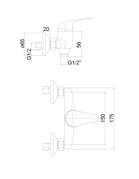 Dušas krāns bez komplekta MG-3240, SATO