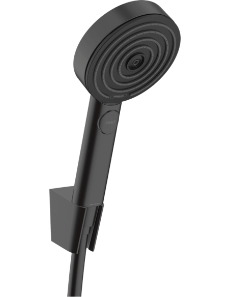 Pulsify 105 3jet, rokas dušas komplekts ar turētāju un dušas vadu 1600mm, matēts melns