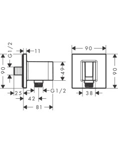 Dušas izvads ar dušas galvas turētāju Fixfit E, hromēts 2