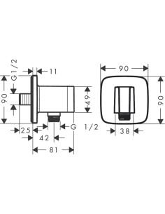Dušas izvads ar dušas galvas turētāju Fixfit Q, matēts melns 2