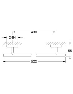 Baucosmopolitan dvieļu turētājs 520mm, hroms 2