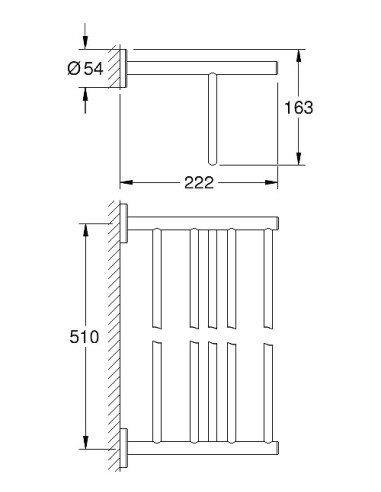 Baucosmopolitan dvieļu karināšanas statīvs, hroms