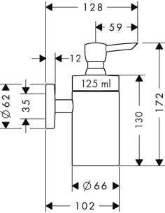 Logis šķidro ziepju dozators 125ml, hroms 2