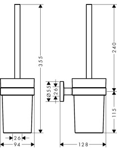 Logis Universal tualetes birste ar turētāju, hroms 2