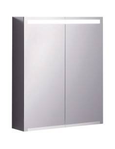 Spoguļa skapis Option ar apgaismojumu, divas durvis 90x70