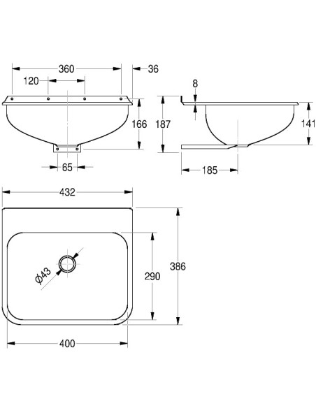 KWC Professional Nasi saimniecības izlietne 432x386x141