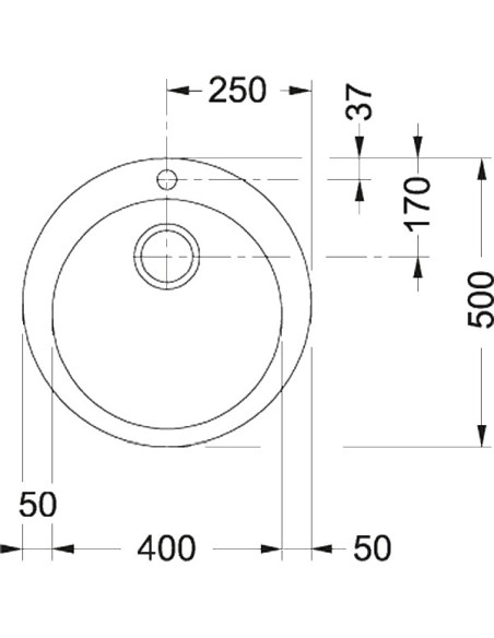 Apaļa Tectonite® izlietne ar ventili 3½", Vulcan