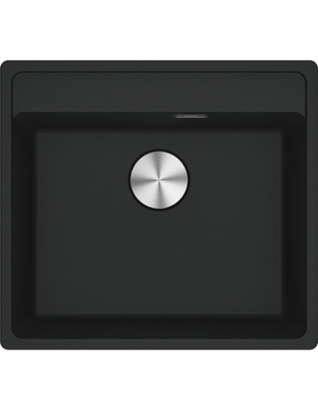 MRG 610-52 A fragranīta izlietne ar manuālu 3 1/2'' ventīli, 560x510mm, matēta melna