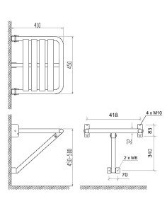 Invalīdu dušas sēdeklis NT krāsots balts 2