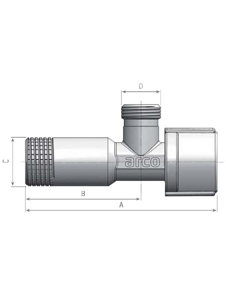 Stūra pieslēgventīlis 1/2"x1/2", hromēts, A-80 NovaMac Anticalc ARCO