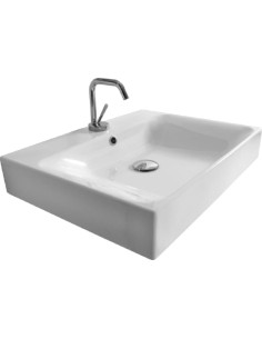 Kerasan Cento Countertop/sienas izlietne 50x45 cm, 1 atvere mikserim - 2 2