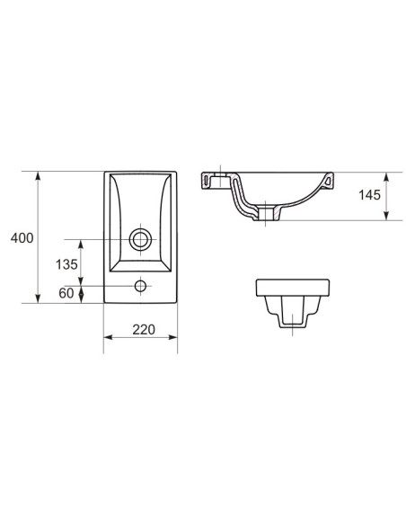 Cersanit izlietne Como 40cm 0275003 Cersanit izlietne Como 40cm 0275003