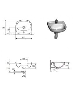 Cersanit MARKET Sink 40cm, white - 2 2