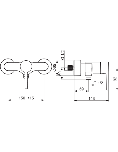 Optima vannas un dušas jaucējkrāns, hroms