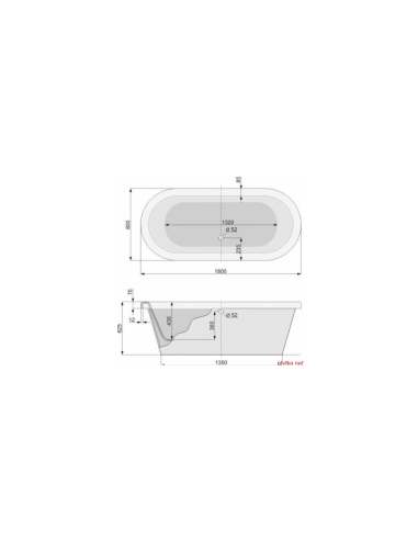 Bathtub 180x80cm with legs, DREAM-180 - 4