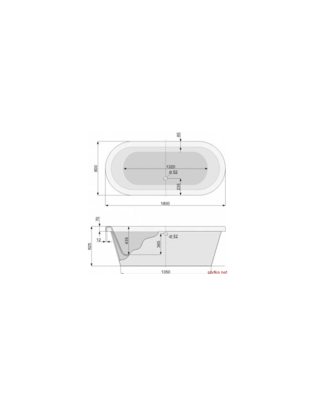 Bathtub 180x80cm with legs, DREAM-180 - 4