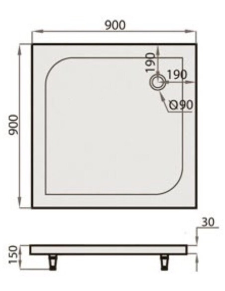 Dušas kabīne Flory  FSK21038-90S 90x90x185cm ar akmens masas paliktni Dušas kabīne Flory  FSK21038-90S 90x90x185cm ar akmens masas paliktni