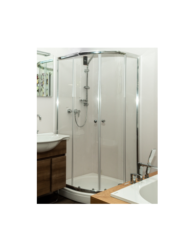 Shower cabin with stone tray, 80x80 semicircular, FLORY - 3