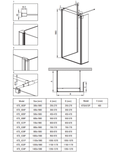 Deante Kerria Plus dušas kabīne, taisnstūrveida, 100x80 cm KKN0P10S08 2