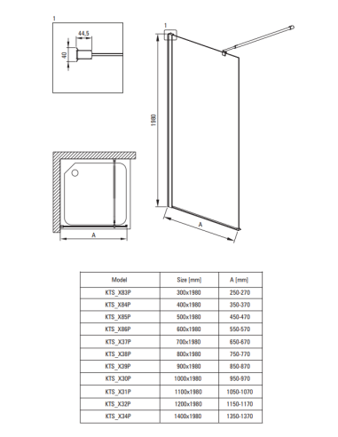 Deante Kerria Plus dušikabiin, ristkülikukujuline, 100x80 cm KKN0P10S08 - 5