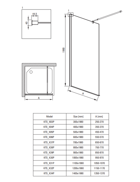 Deante Kerria Plus dušikabiin, ristkülikukujuline, 100x80 cm KKN0P10S08 - 5