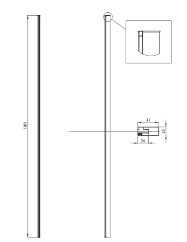 Deante Kerria Plus dušikabiin, ristkülikukujuline, 100x80 cm KKN0P10S08 - 7
