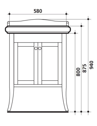Kerasan Retro 7351 grīdas skapītis izlietnei 69cm, balts - 4