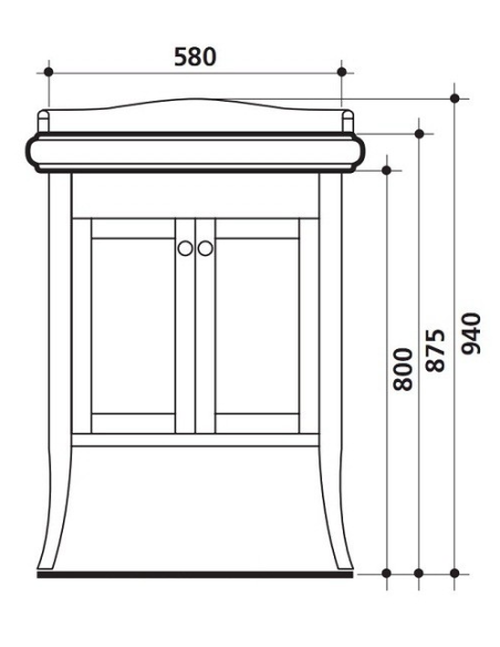 Kerasan Retro 7351 grīdas skapītis izlietnei 69cm, balts - 4