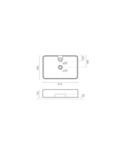 Bathco  keramiskā virsmas izlietne Circus Rectangular 610x405x135 mm, natural 2