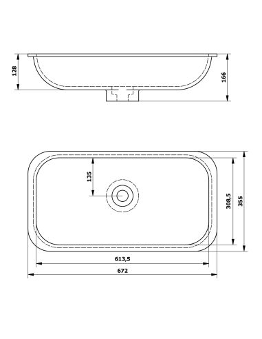 IMPALA undercounter sink 67.2 x 35.5 cm, Rockstone, matt white - 3
