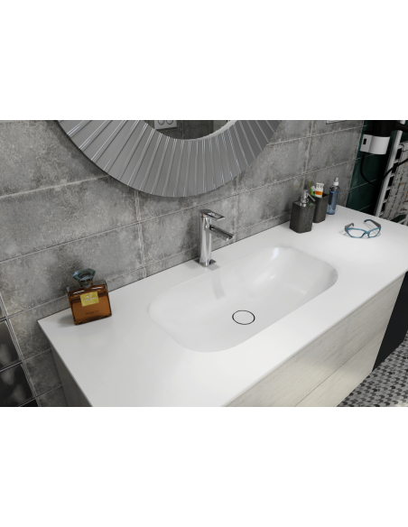 IMPALA undercounter sink 67.2 x 35.5 cm, Rockstone, matt white - 7