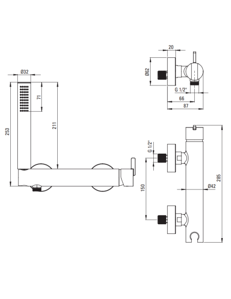 Deante Silia dušo maišytuvas, su dušo komplektu BQS_D41M - 5
