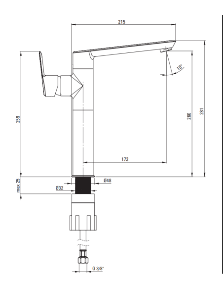 Deante Arnika Washbasin tap, tall BQA_D20K - 6