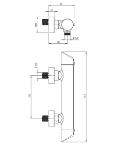 Deante Arnika sienas stiprināms dušas jaucējkrāns BQA_D40M 2