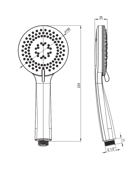 Deante Arnika dušo komplektas, 3 funkcijų, su slankiojančia strypa NQA_D51K - 3