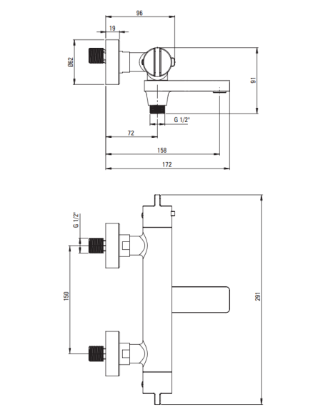 Deante Therm vonios maišytuvas, termostatinis BCH_D1BT - 3
