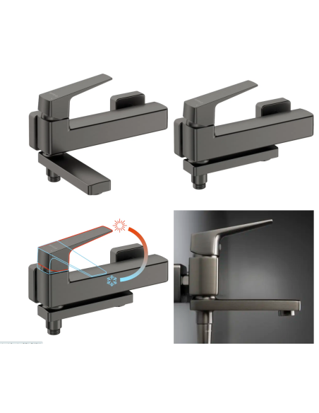 Смеситель для ванны, настенная - излив складной, BQL_D12M - 7