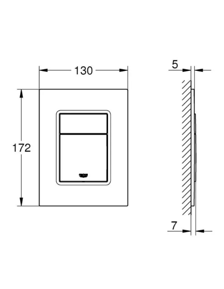 Grohe Skate Cosmopolitan S - Flush plate, phantom black 37535KF0 - 1