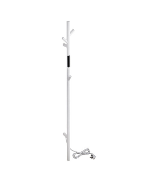 Heated towel rail 1180 mm, bar, 30W, stainless steel, white - 2