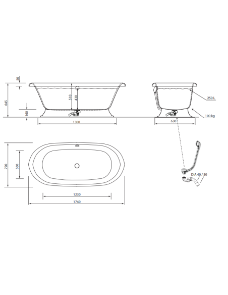 Vann 174x79cm, valge AU45, MICANTO - 7