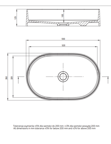 Гранитная раковина, на столешницу, CQS_AU6S - 14