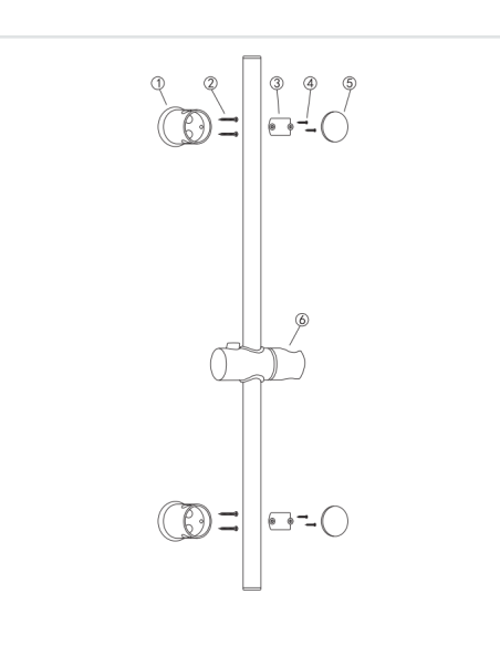JOKO - Shower rod stainless steel, chrome - NBJ_051D