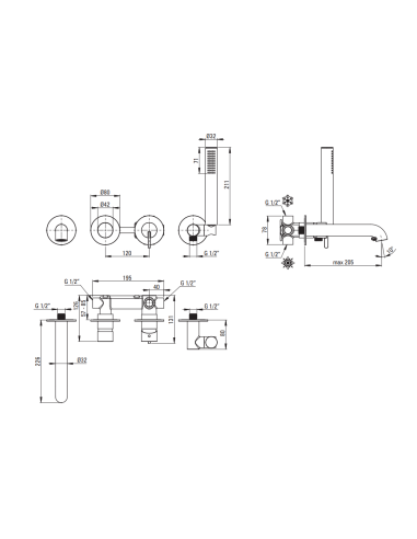 Deante Silia Bath mixer, with shower set, concealed BQS_018P - 2