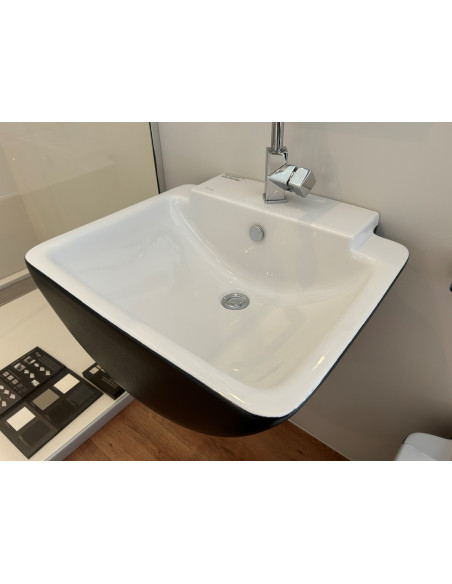 Keramiskā izlietne 60cm balta+melna - 10