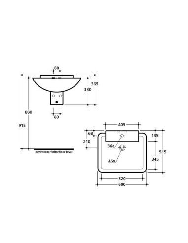 Kerasan Pelican keramiskā izlietne 60cm 244024, balta/melna - 11