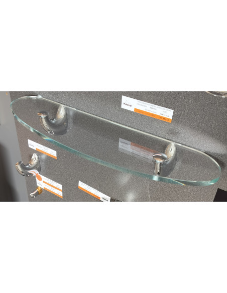 Stikla plaukts ar stiprinājumiem, 450x120x10mm CLEO - 3