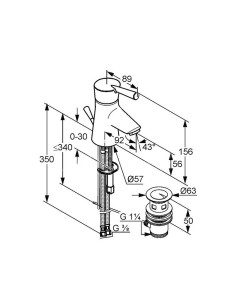 Ceramic sink faucet with waste391290575, KIDO - 2 2