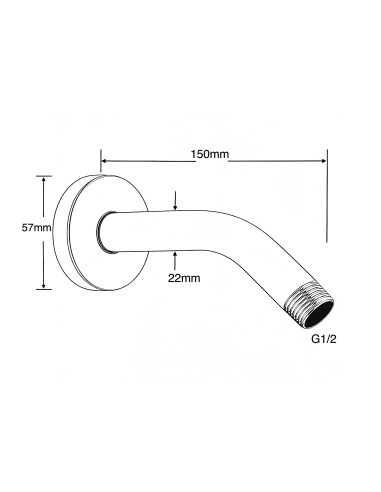 Shower rail conceal.with a plate FX94000, HROMS - 3